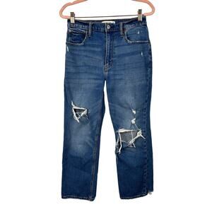 Abercrombie & Fitch The Ankle Straight Ultra High Rise Distressed Jeans Sz 27 4s